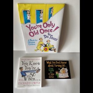 Books about turning 50. Funny joke books.